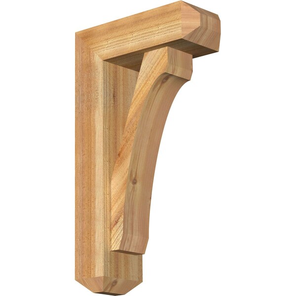 Ekena Millwork Legacy Craftsman Rough Sawn Bracket w/ Offset Brace, Western Red Cedar, 6"W x 16"D x 28"H BKT0604X16X28LEC04RWR - main